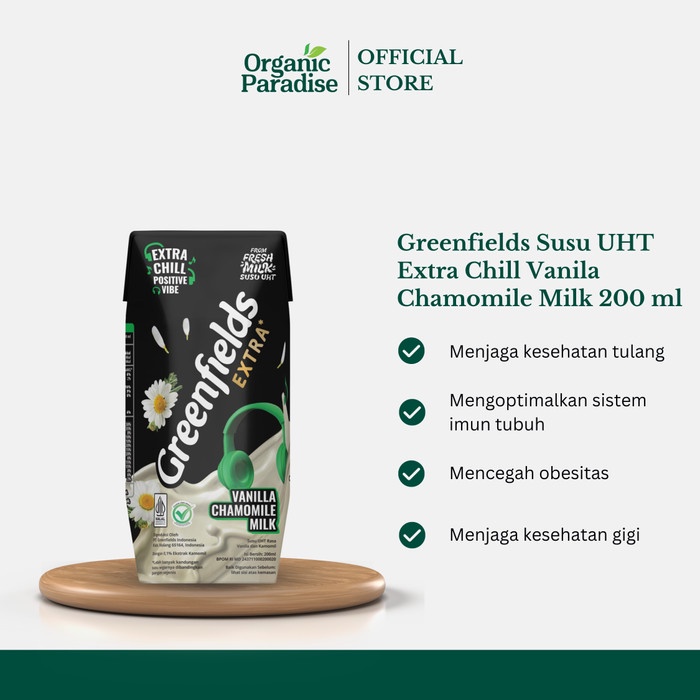 

Susu Greenfields UHT Extra Chill Vanila Chamomile Milk 200 ml