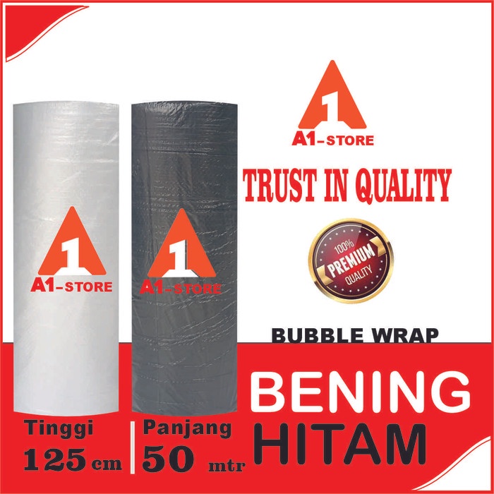 

plastik bubble wrap BENING HITAM 125 x 50m A1PACK bubblewrap bublewrap - HITAM EKONOMIS
