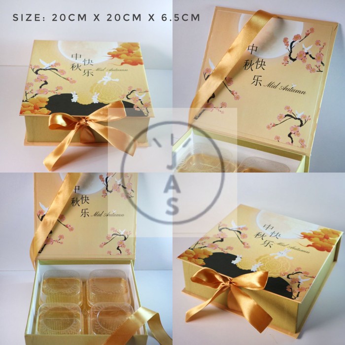 

kotak kue 20x20x6,5 hard box / hand made / edisi moon cake model buku - design A