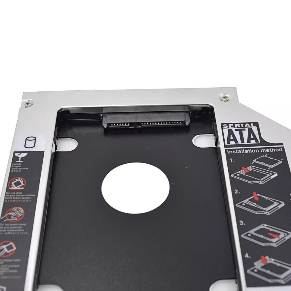 Aluminium Kedua HDD Caddy 9.5mm SATA 3.0 untuk 2.5 "SSD DVD CD-ROM Adaptor Penutup Hard Disk Drive A