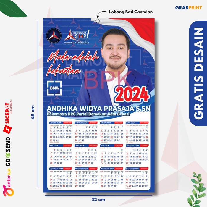 

TERMURAH Kalender 2024 Custom Caleg Partai Cetak Kalender Kampanye Ukuran A3 - 190 g, 10000