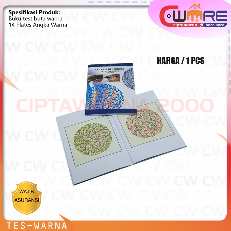 

Buku Buta Warna (Color Test) 14 plates angka + Reading Chart - CW