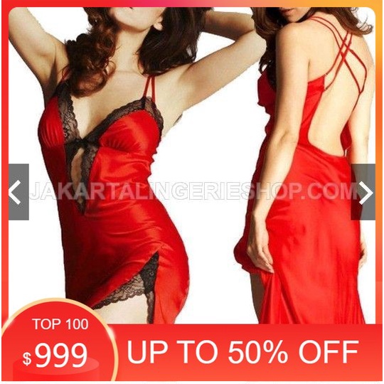 KOSTUM COSPLAY/ AKSESORIS COSPLAY Sexy Hot Babydoll JLMF003 Red Longdress Transparan