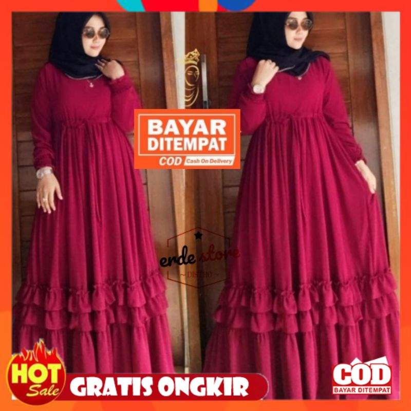 KAIN ADEM HALUS TEBAL / [TERLARIS] ANDARA MAXY - GAMIS CERUTY BABYDOLL JUMBO LD 110CM FULL FURING - 