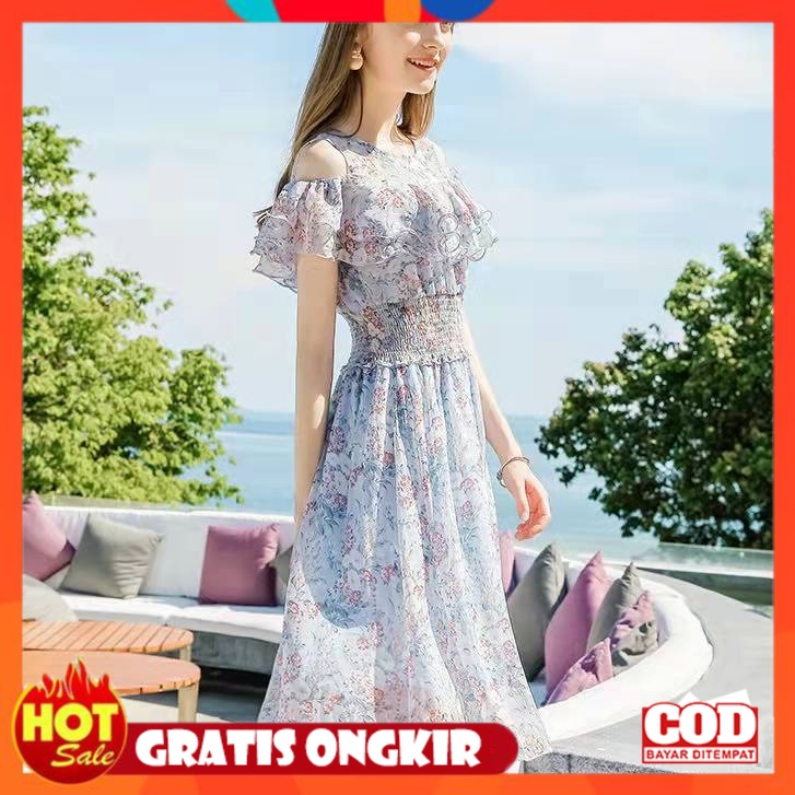 KAIN ADEM HALUS TEBAL / korean dress/dress korean style/dress koreadress korea/midi dress/long dress