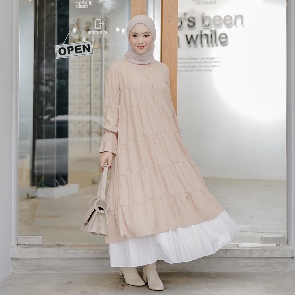 Tunik jumbo dewasa Tunik dewasa bahan rayon premium CEMPAKA TUNIK FULL RUFLE / CEMPAKA TUNIK JUMBO R