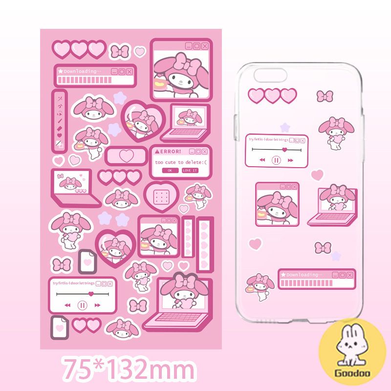 

Kuromi Cinnamoroll Flash Diy Stiker Akun Tangan Akun Kartun Bahan Set-GOO