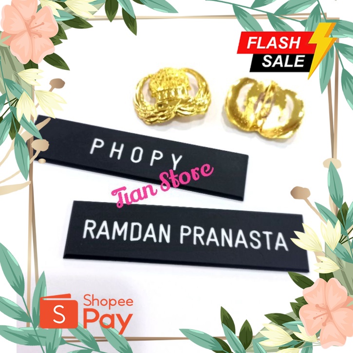 

SRAGAM HARI PAHLAWAN //name tag/papan nama doft gravir plus korpri peniti,satu set name tag,korpri peniti