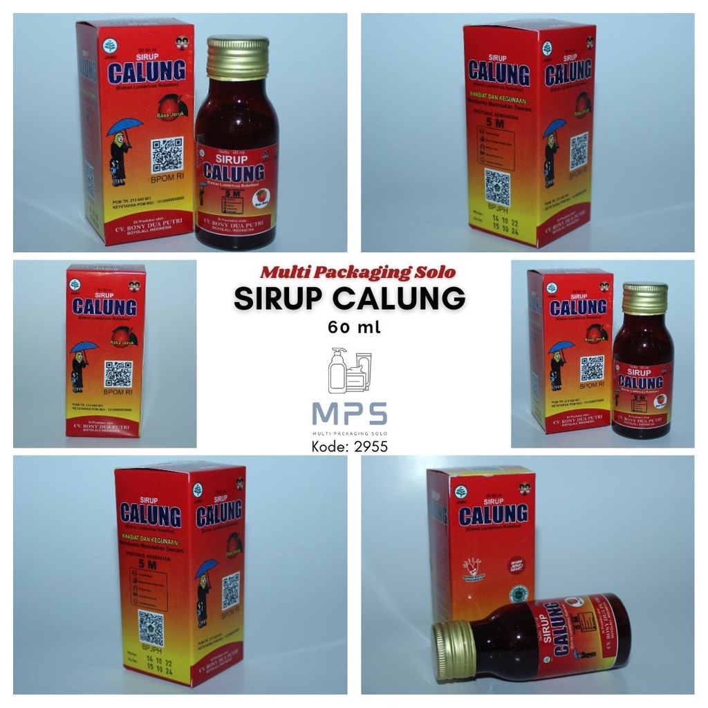 Sirup Calung  60 ml / Obat Sirup Ekstrak Cacing  / Obat Tipes / Sirup Penurun Demam / Jamu Penurun P