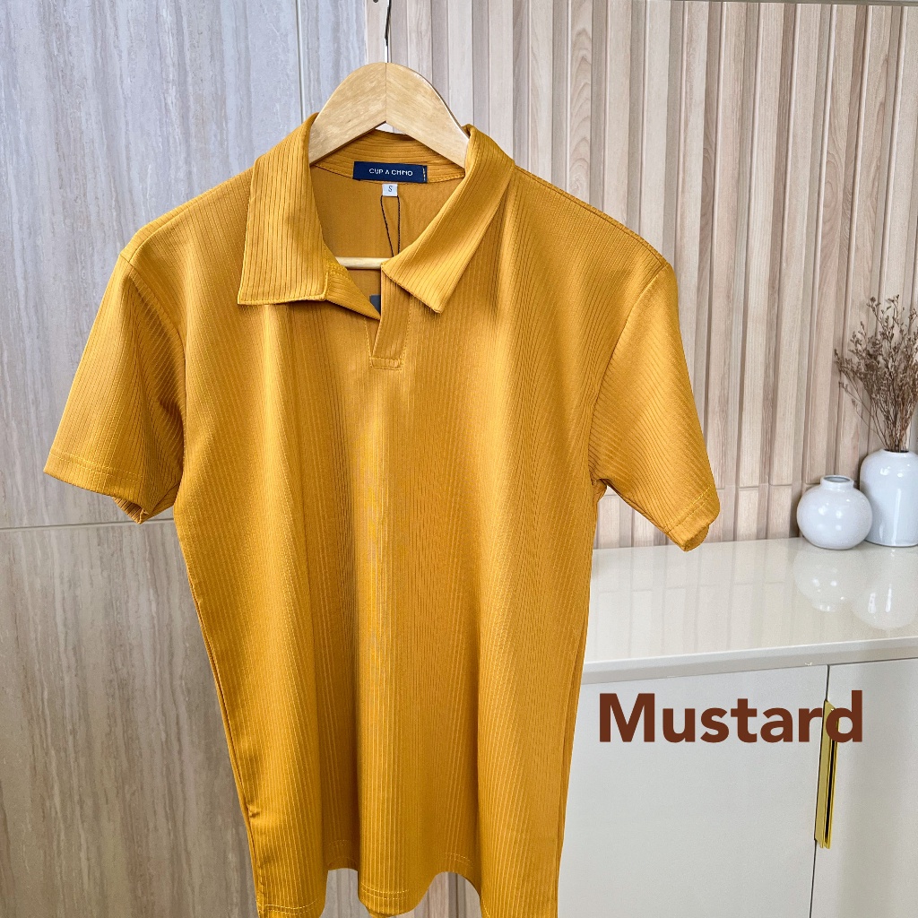 Cupachino Polo Shirt Slim Fit Warna Mustard