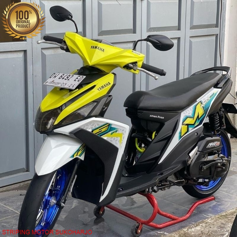 (ORI) Striping lis sticker standar ORI yamaha mio m3 2023 putih kuning Stiker mio m3 putih kuning 20