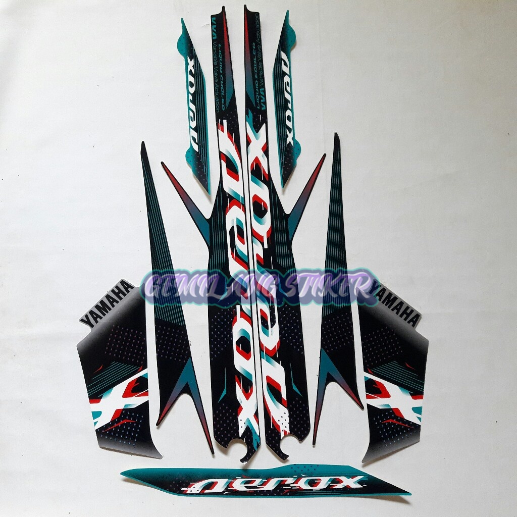 Striping Decal Polet Sticker yamaha Aerox vva 155 2022 2023 toska silver stiker motor list body stan