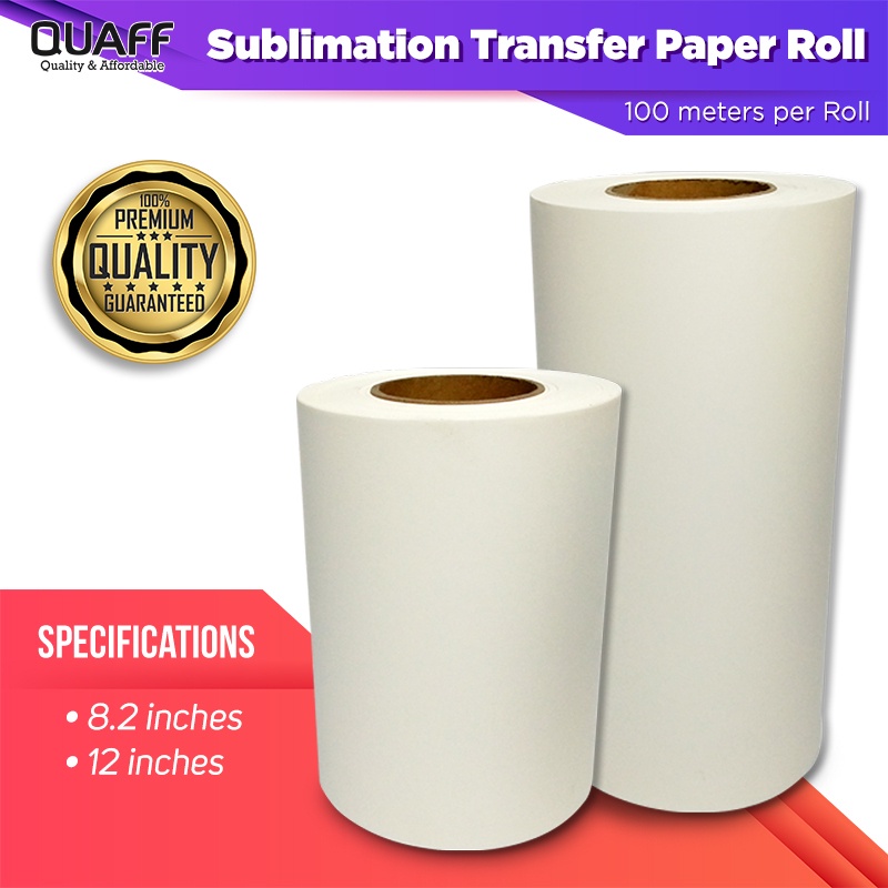 

Kertas Roll Sublime Paper 100GSM (0.21M*100M）QUAFF Sublimation Transfer Paper Roll