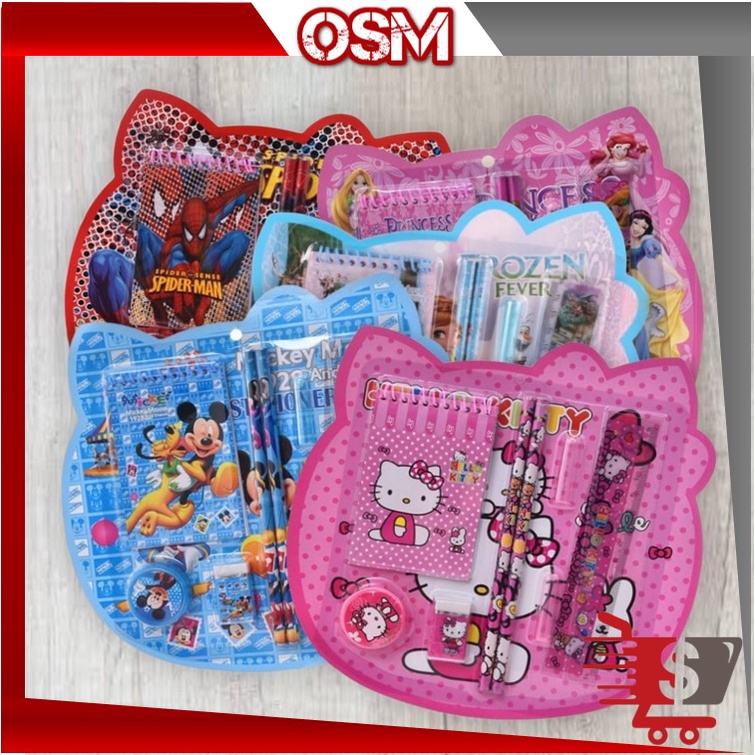 

OSM - S5931 Stationary Set Karakter Kartun / Set Alat Tulis 8 In 1 / Set Alat Tulis Kartun Lucu / Stationery Set 8 In 1 Lucu