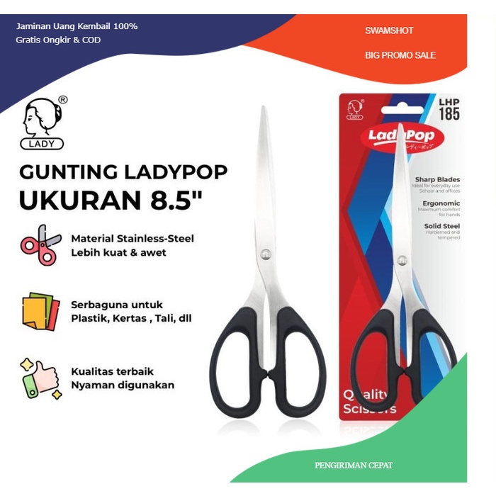 

Gunting Kertas Tajam Stainless Besar 8.5 Inch 8.5" Scissors sc 848 185