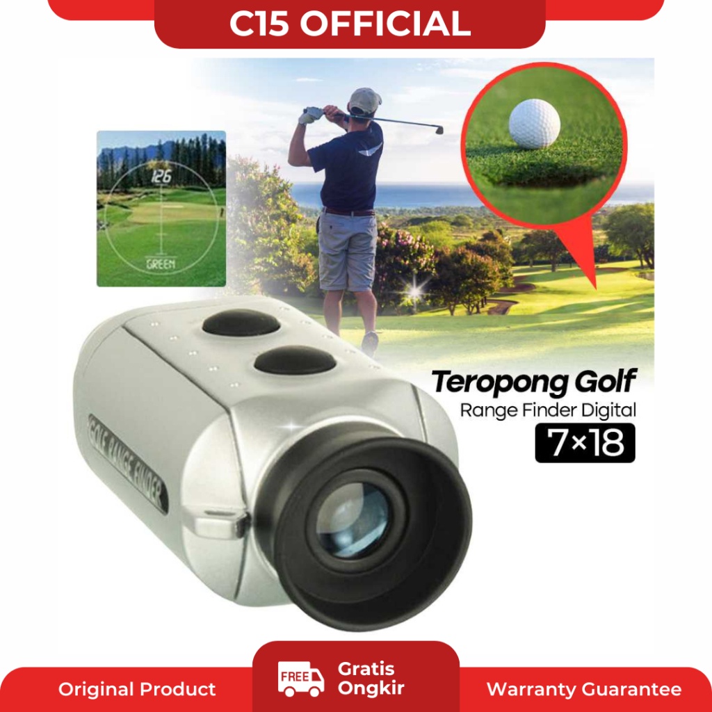 Teropong Telescope Mini Pengukur Pendeteksi Jarak Objek Golf Range Finder