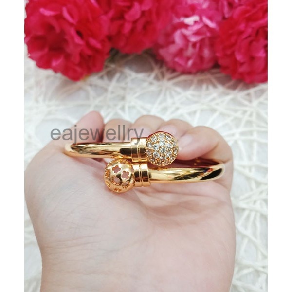 Gelang Bangle Emas 24 Karat Asli Realpict Wanita Dewasa