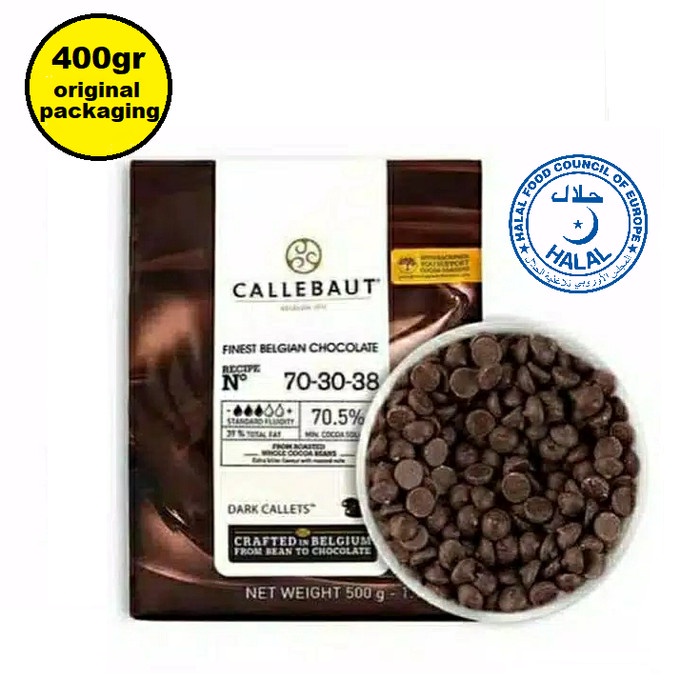 

[Big Sale] CALLEBAUT COKLAT COUVERTURE 70.5% 400gr PACKAGING ORI / CALLETS