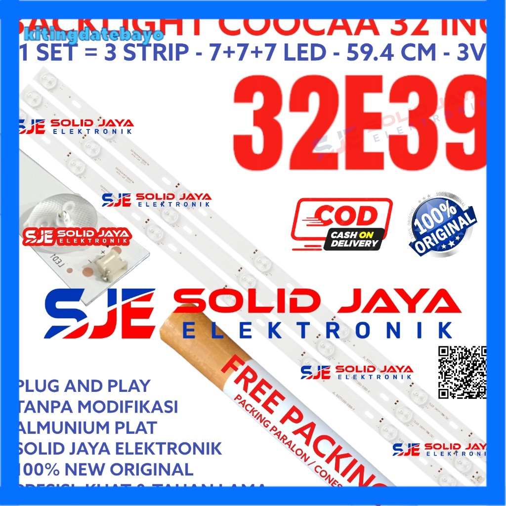 Backlight Tv Led Coocaa 32 Inc 32E39 32E 39 Lampu Bl 7K 3V 7Kancing 7Led 7 Kancing Coca Koka Coka