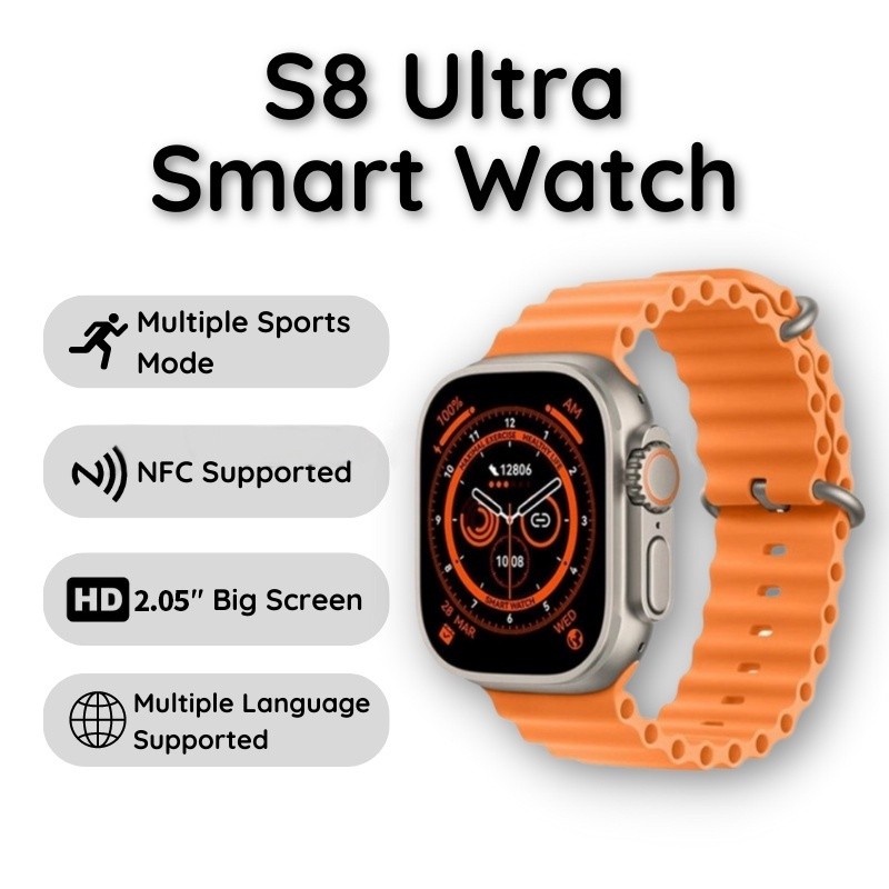 COD smartwatch Series S8 Ultra watch + earphones jam tangan pria wanita