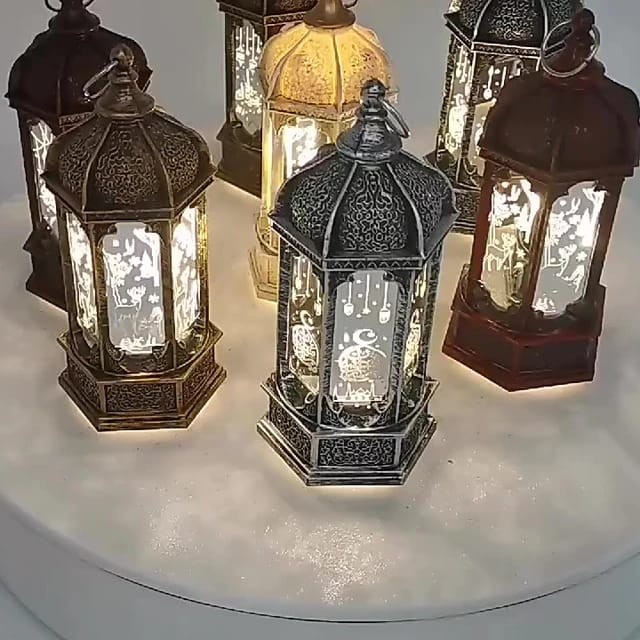 Lampu Lentera LED Baterai Lampu Lilin Bentuk Masjid Dekorasi Ramadan - Kubah White