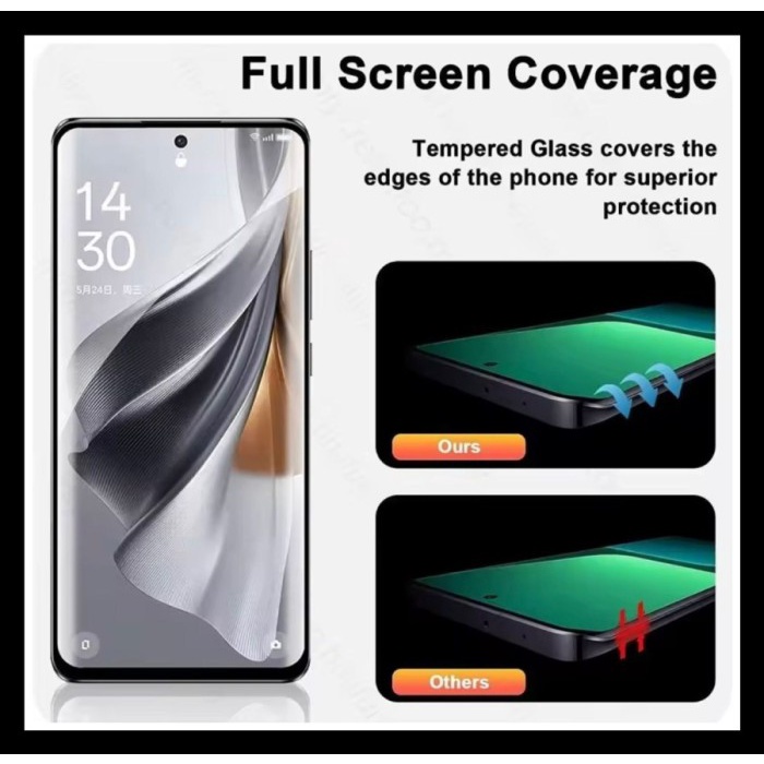 Oppo Reno 10 5G / Reno10 Pro Tempered Glass 3D Curve Full Glue Screen - FRAME - HITAM., OPPO RENO 10