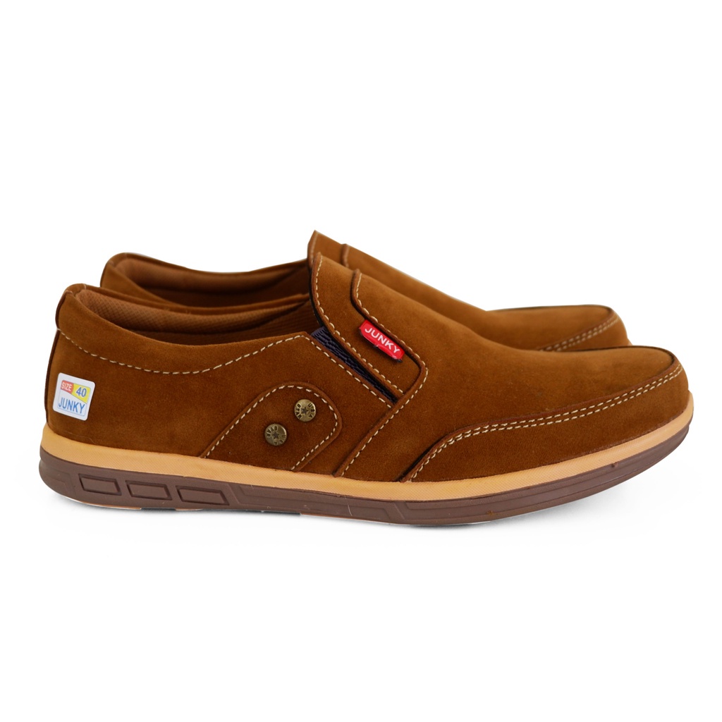 COD Sepatu Slip On Pria Kerja Casual Kulit