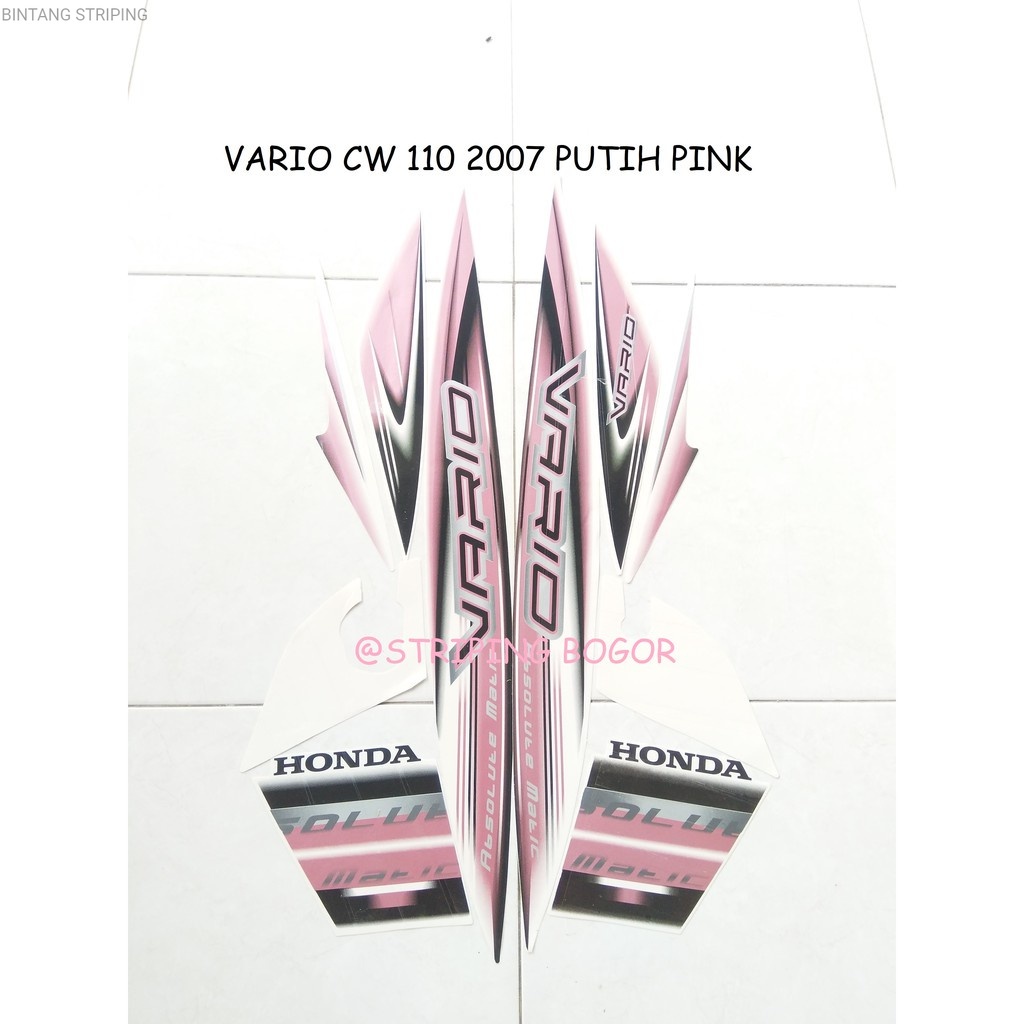 Striping Lis Sticker Motor Honda Vario CW 110 2007 Putih Pink