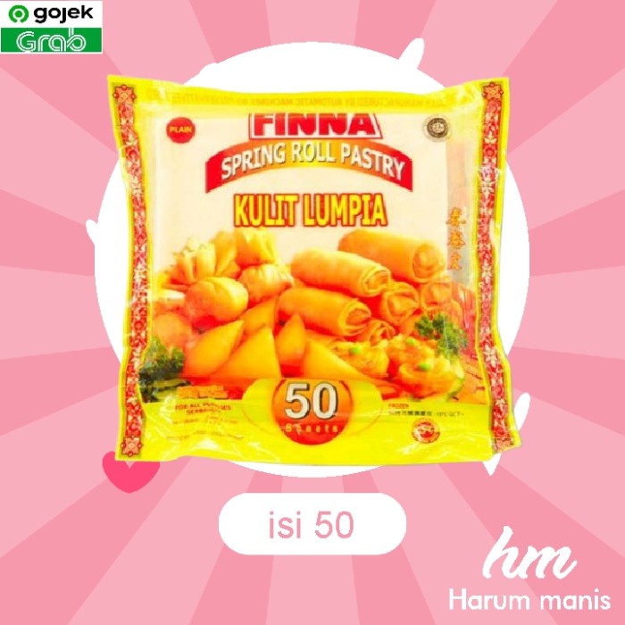 

Kulit Lumpia / Spring Roll Finna isi 50 uk 125x125mm
