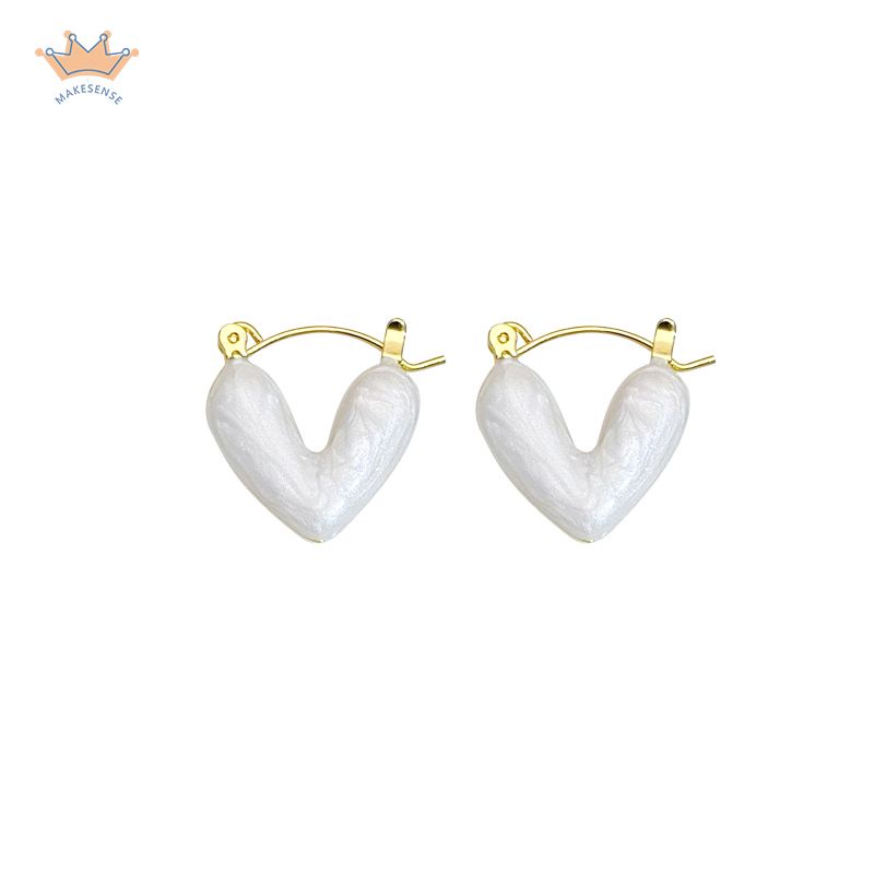 Fashion Korea Cinta Hati Anting Hoop Drop Menjuntai Untuk Wanita Perhiasan Lucu MK
