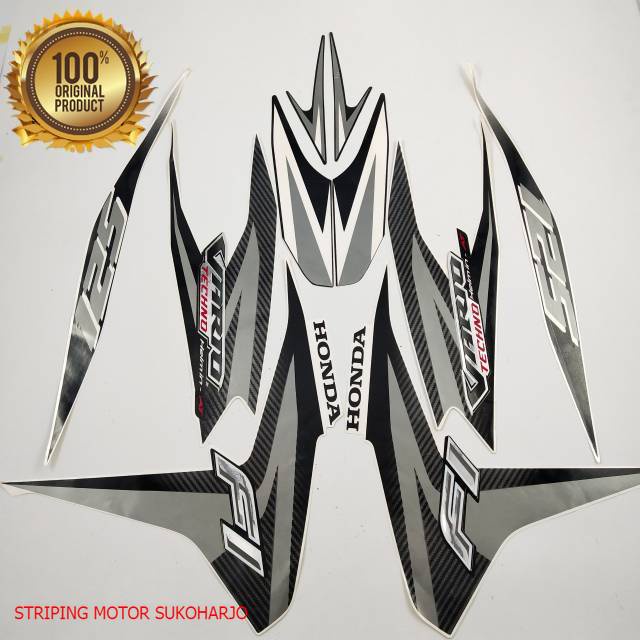 (ORI) striping honda vario 125 old 2012 putih kualitas original