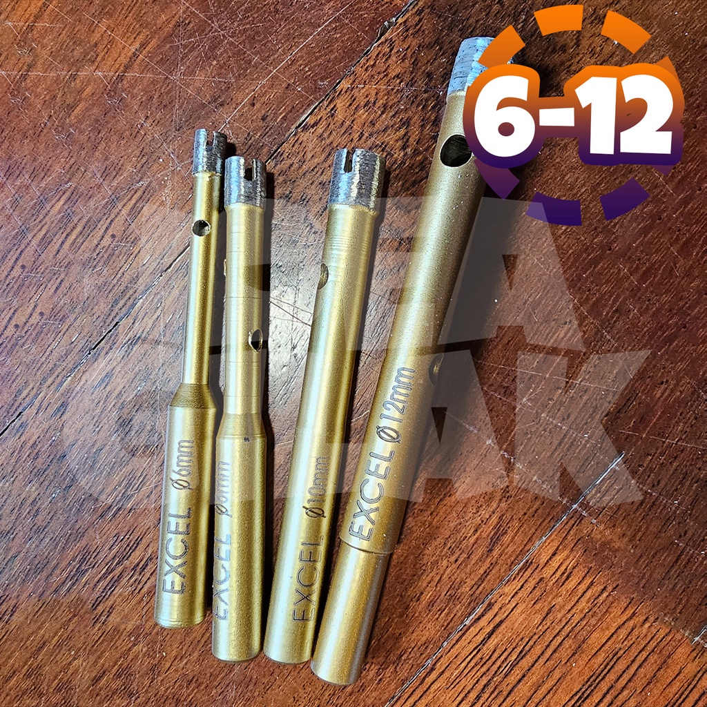 Excel Mata Bor 6 - 12 mm Diamond Core Drill Segmented Holesaw Hole