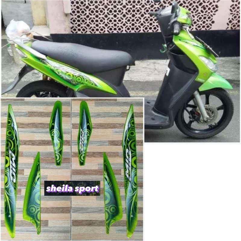 striping mio sporty stiker Yamaha Mio sporty hijau tahun 2011 2012 lis mio sporti