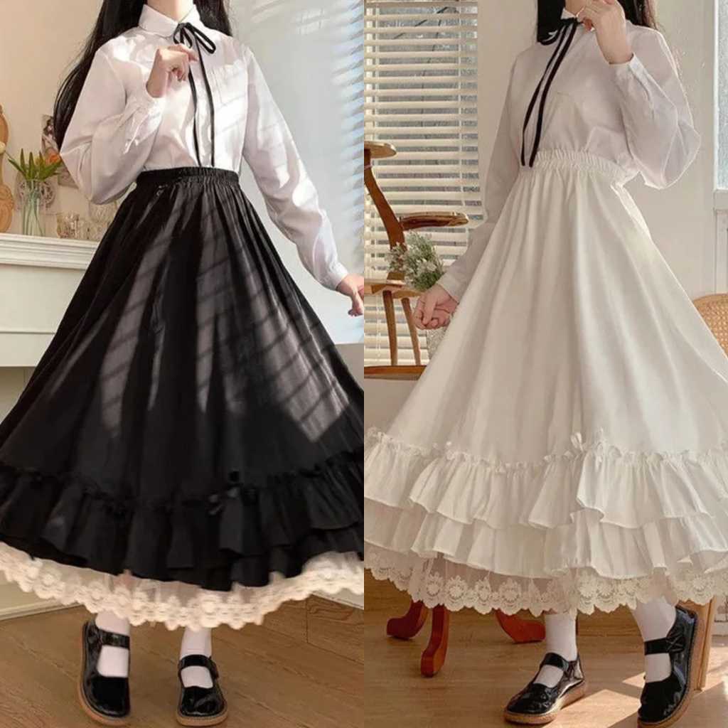 ROK PANJANG VINTAGE MORI GOTHIC LOLITA MAXI LONG SKIRT