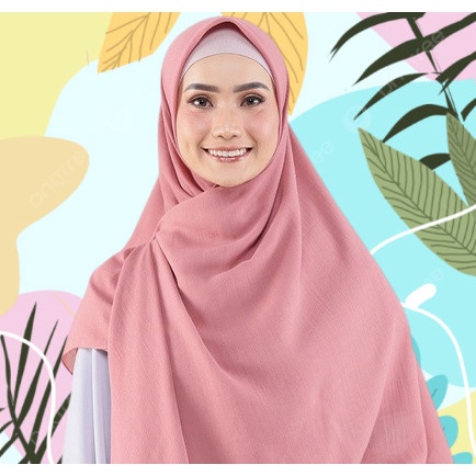 JS jilbab segiempat polos jumbo syari kerudung hijab voal laser cut - Hitam