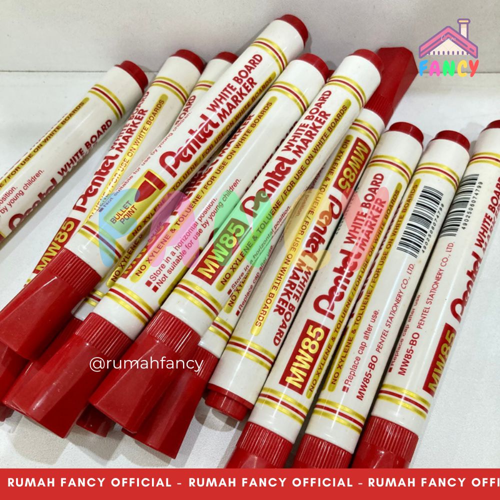 

HARGA PROMO !! 1 LUSIN / 12 PCS Spidol Papan Tulis PENTEL Whiteboard Marker MW 85 / Spidol Merah