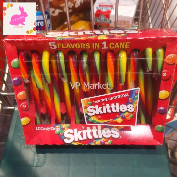 

permen tongkat candy can skittles taste the rainbow box