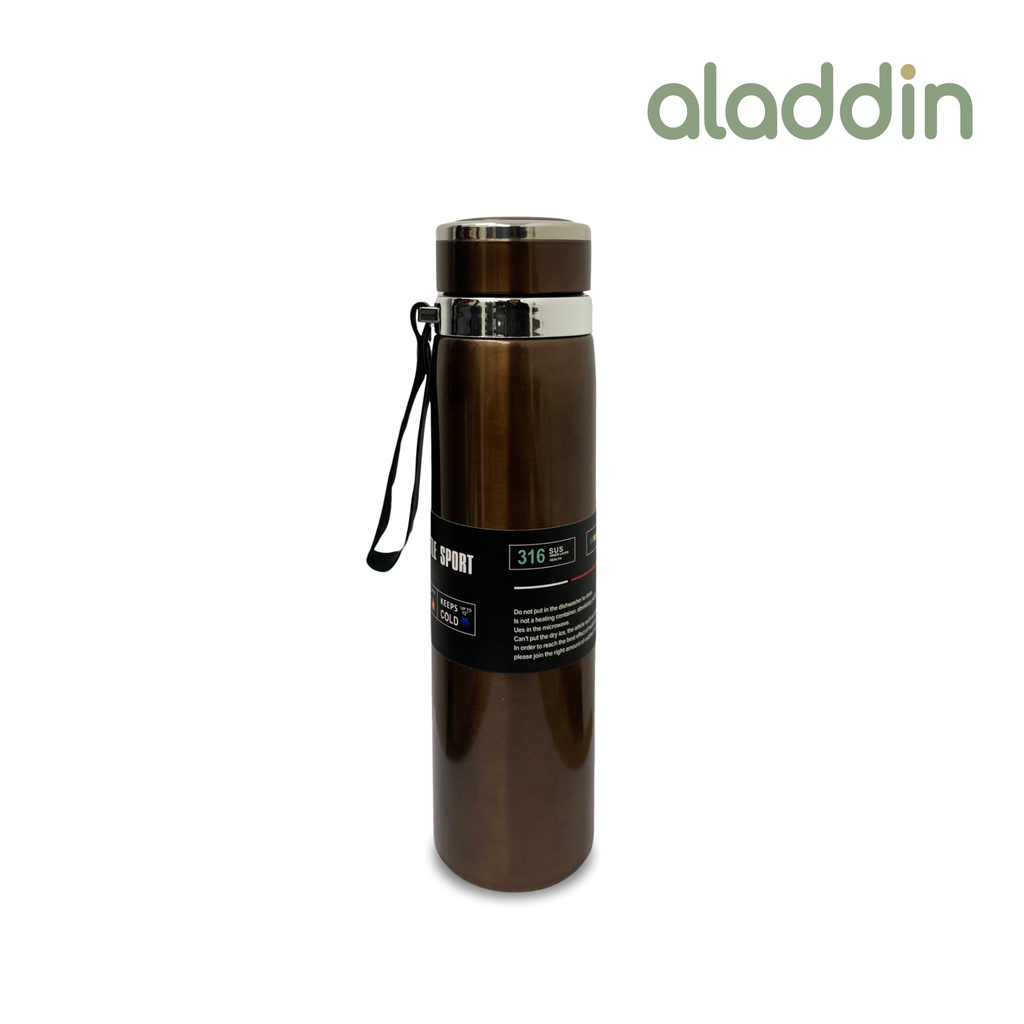 aladdin Botol Minum Thermos Elegan Stainless Steel Tahan Lama Dingin dan Panas, BPA Free 1000ml, A-1000