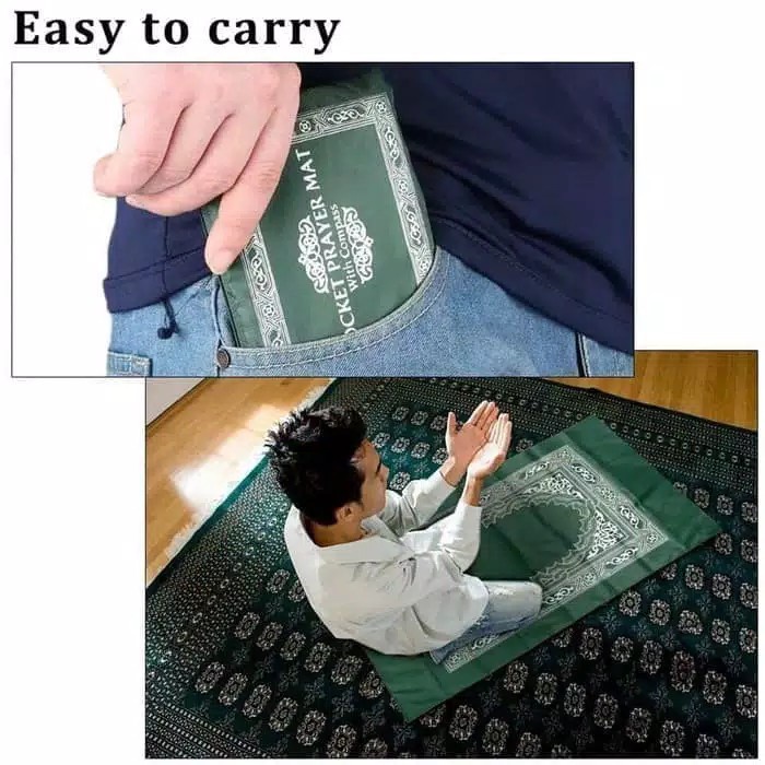 Dreamland Sajadah Travelling Lipat Plus Kompas Kiblat  Sajadah Praktis  Travel Pocket Prayer Mat