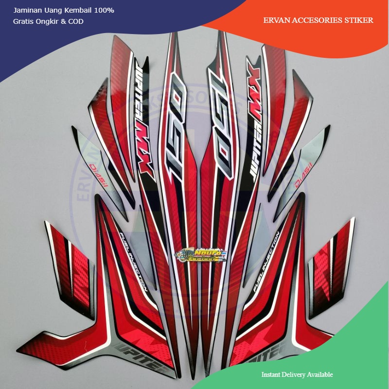 Striping yamaha mx king 150 2015 2016 hitam full Lis merah list body standar