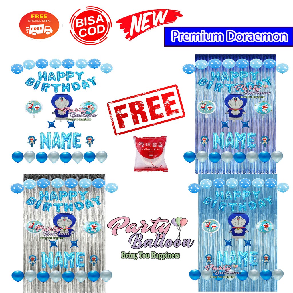 Paket Ultah Dekorasi Anak Doraemon Premium