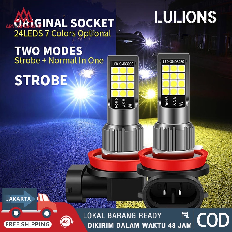 LED FOGLAMP 3 WARNA H8 H11 H16 AVANZA XENIA CALYA SIGRA AGYA AYLA ERTIGA JAZZ BRIO ROCKY RAIZE YARIS