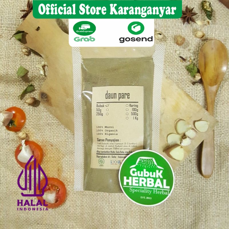 

DAUN PARE BUBUK 50 GRAM / Momordica Charantia / BUBUK HALUS / MURNI TANPA CAMPURAN