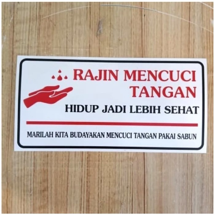 

SIGN STICKER K3 RAMBU RAJIN CUCI TANGAN UKURAN 23 x 10 CM