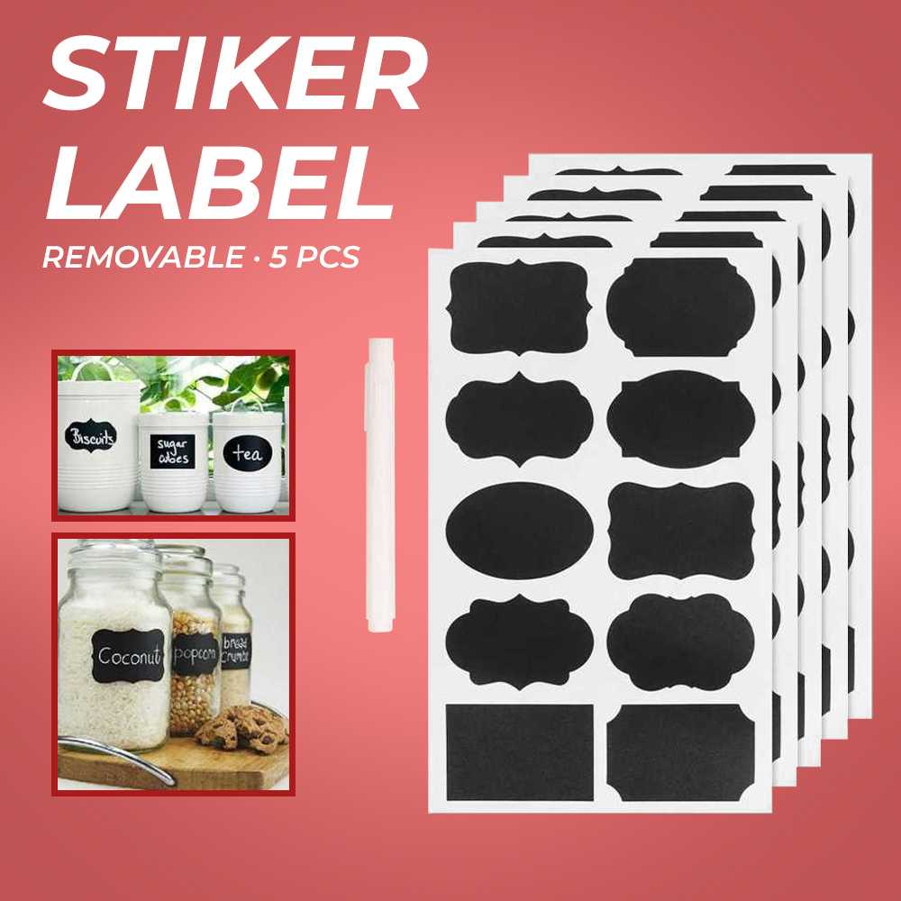 

Stiker Label Blackboard Papan Tulis Removable 5 PCS