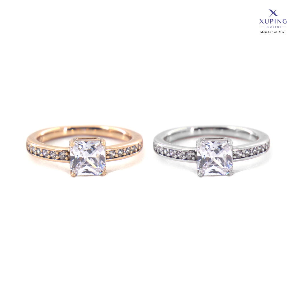 Xuping Cincin Fashion Wanita Mata Kaca Kotak Baris