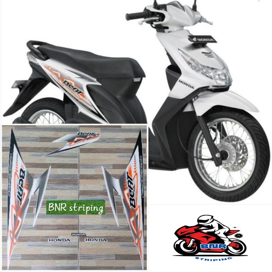 Striping  Honda beat karbu putih tahun 2011 2012 stiker list body untuk beat karbu standart ori pabr