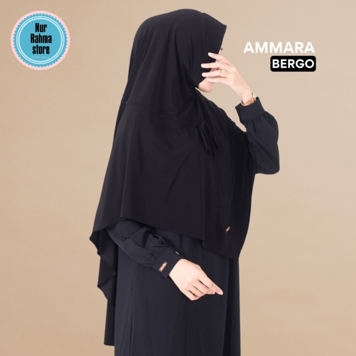 Ammara bergo by Uwais hijab - black, small