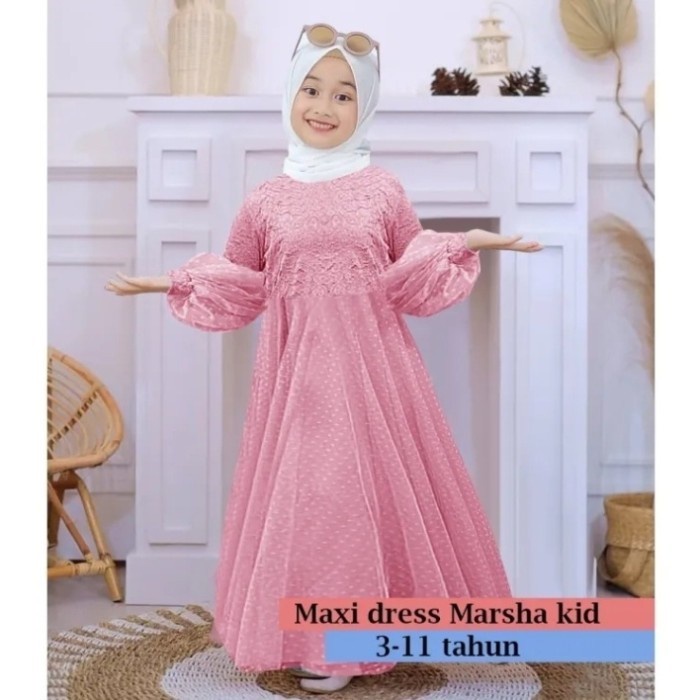 BAJU GAMIS ANAK PEREMPUAN BUSANA MUSLIM USIA UMUR 3 4 5 6 7 TAHUN THN
