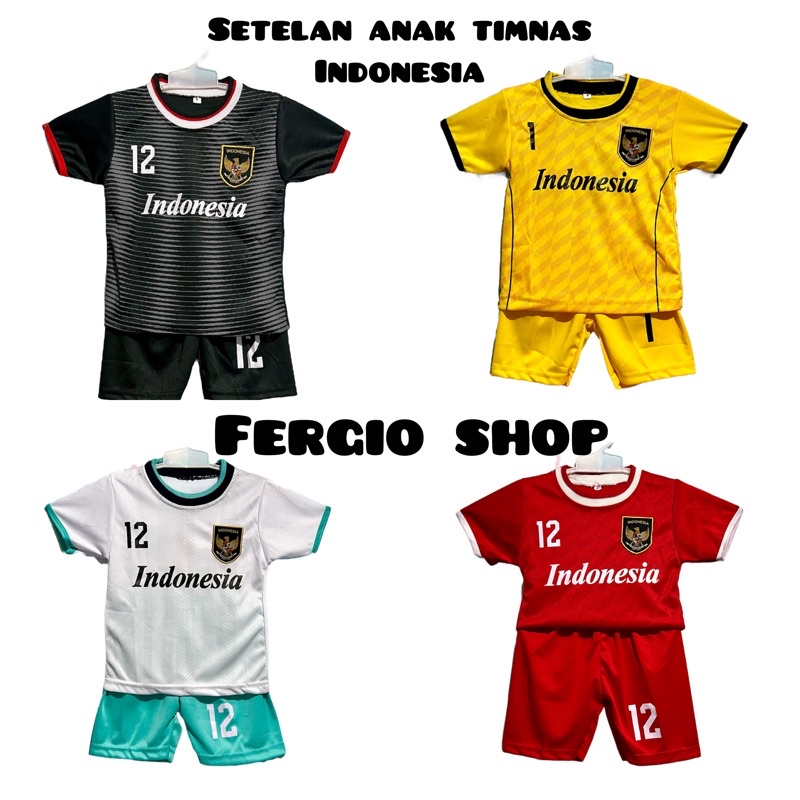 setelan baju anak TIMNAS INDONESIA/ baju bola anak Timnas indonesia/ setelan baju bola anak